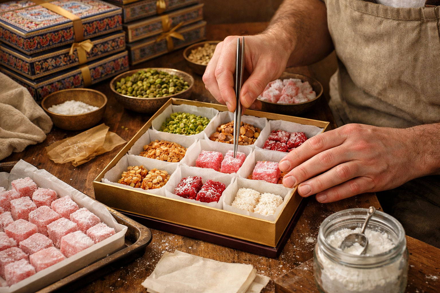 Tatli kutularinin hazirlandigi calisma ortami