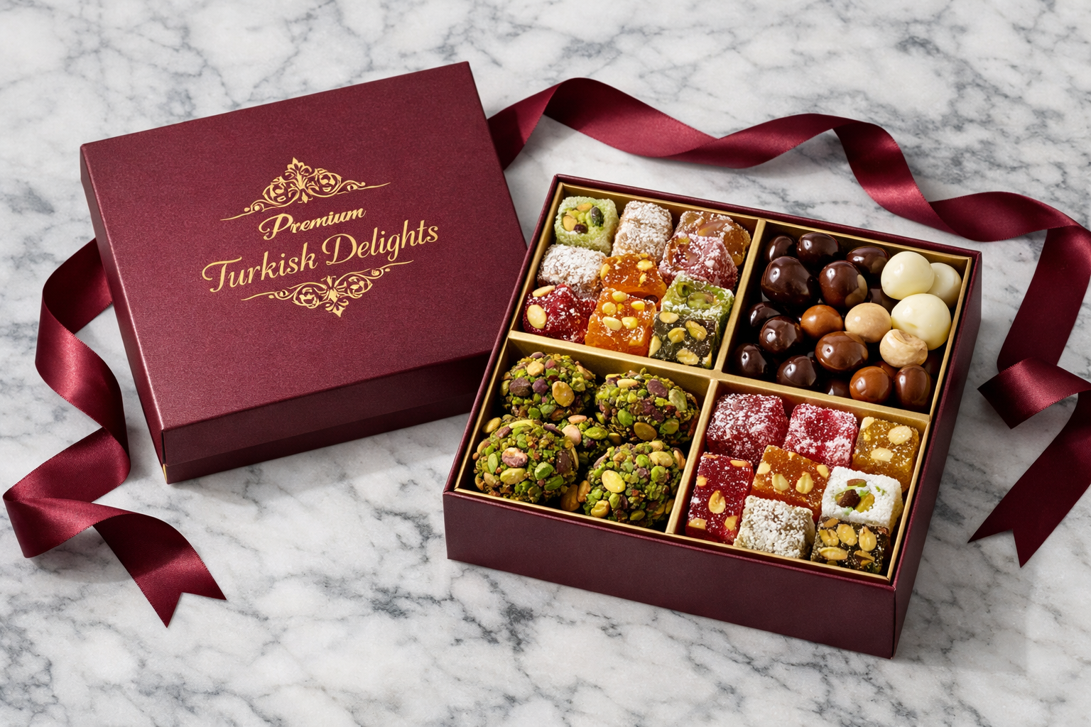 Ozenle hazirlanmis hediyelik tatli kutusu