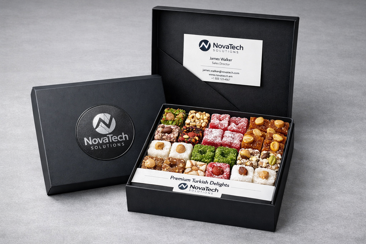 Kurumsal etiketli hediyelik tatli kutusu