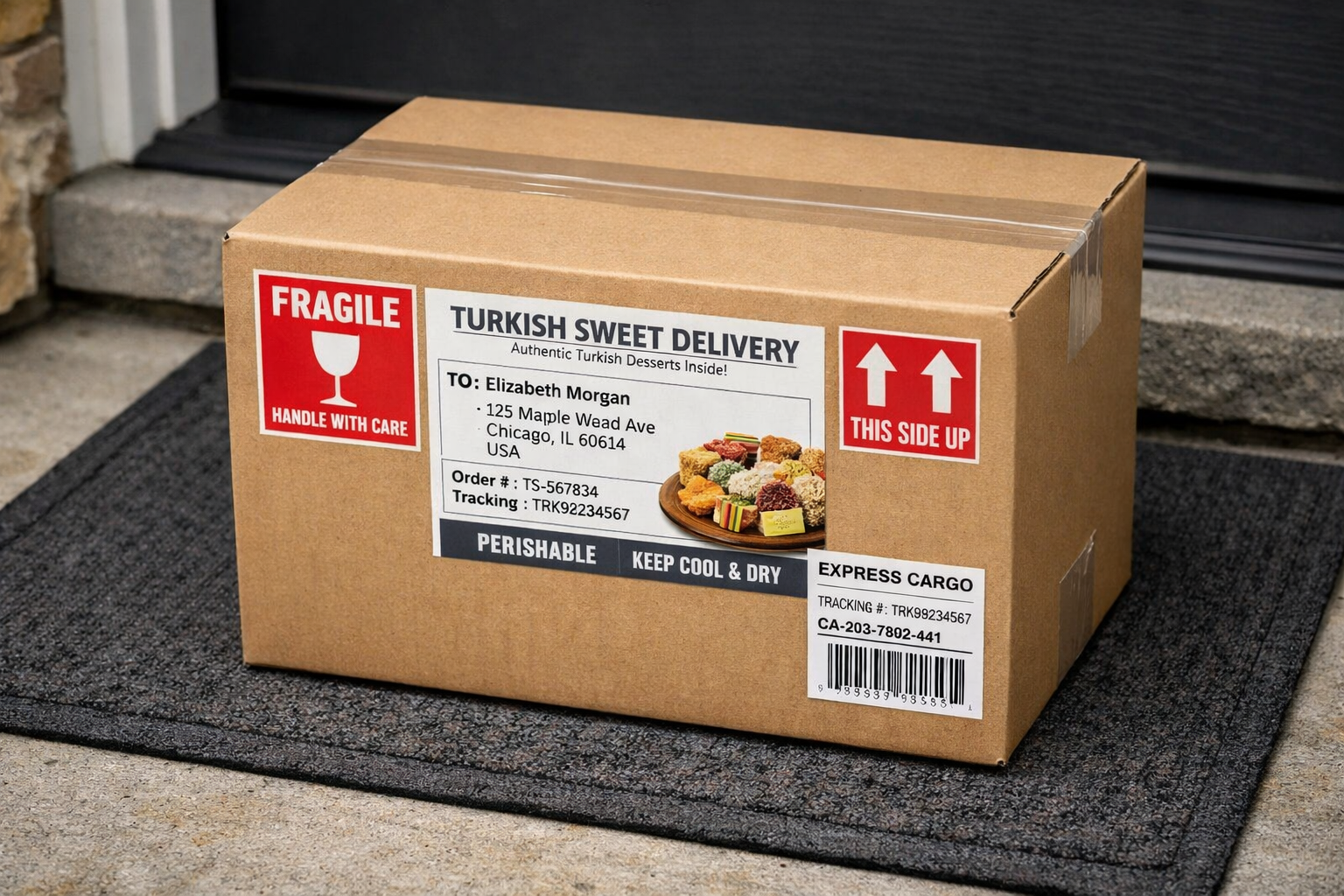 Guvenli paketlenmis kargo kutusu